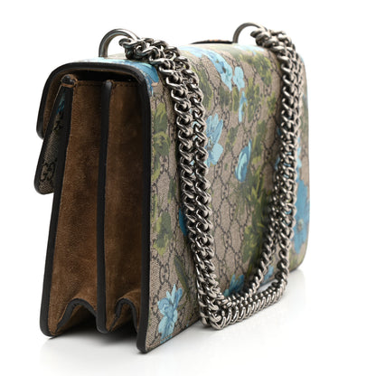Gucci GG Supreme Monogram Blooms Print Embroidered Small Dionysus Shoulder Bag Blue Taupe 3 of 9