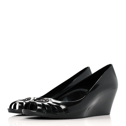 Gucci Rubber Jelly Marola Wedges 39 Black 3 of 7