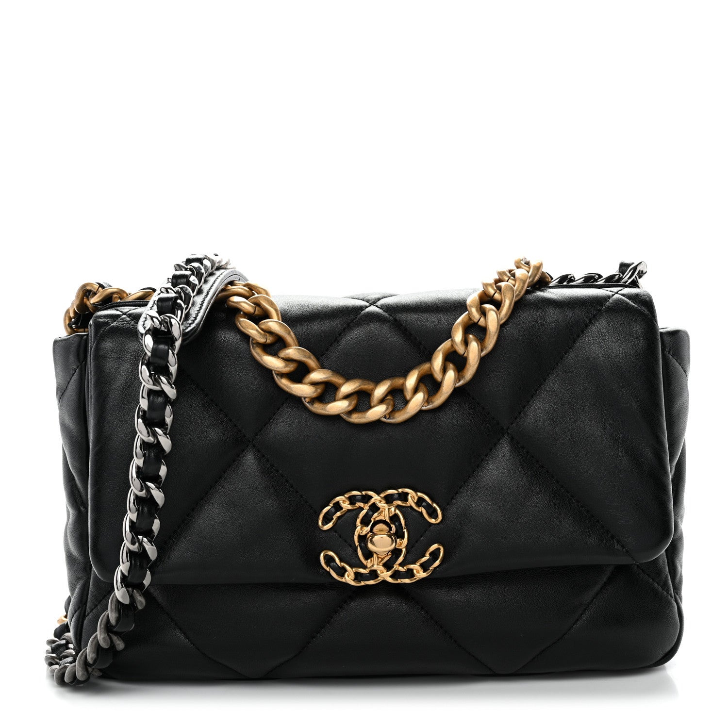 Chanel Lambskin Quilted Medium Chanel 19 Flap Black 1 of 10