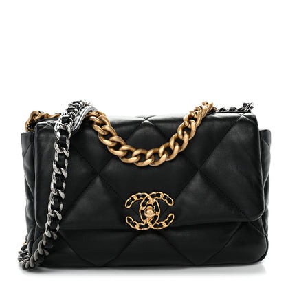 Chanel Lambskin Quilted Medium Chanel 19 Flap Black 1 of 10