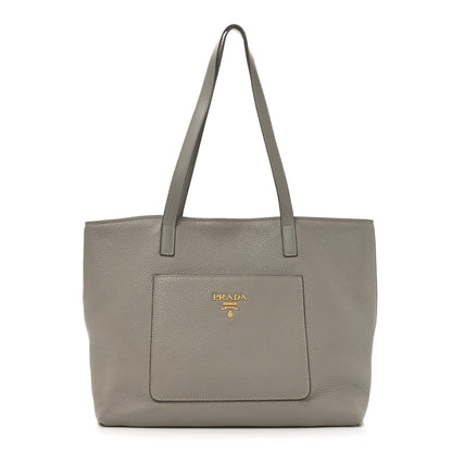 Prada Vitello Daino Pocket Shopping Tote Pomice 1 of 10