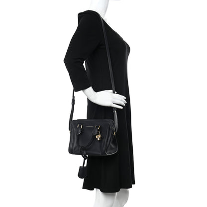Alexander McQueen Pebbled Calfskin Mini Padlock Tote Black 2 of 10