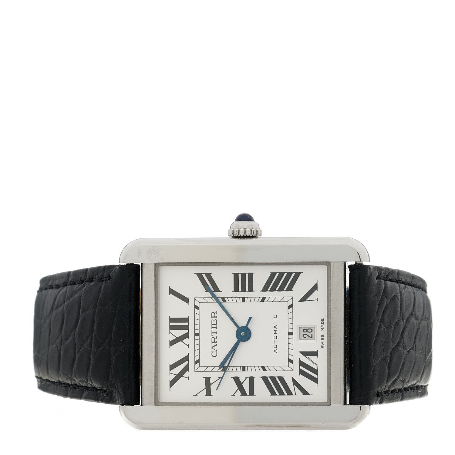 Cartier Stainless Steel Alligator 31mm Tank Solo Automatic Watch 2 of 5