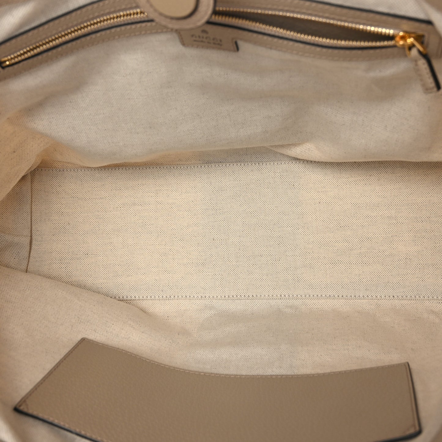 GG Supreme Monogram Textured Dollar Calfskin Web Medium Ophidia Shopping Tote Beige Mystic White Oatmeal