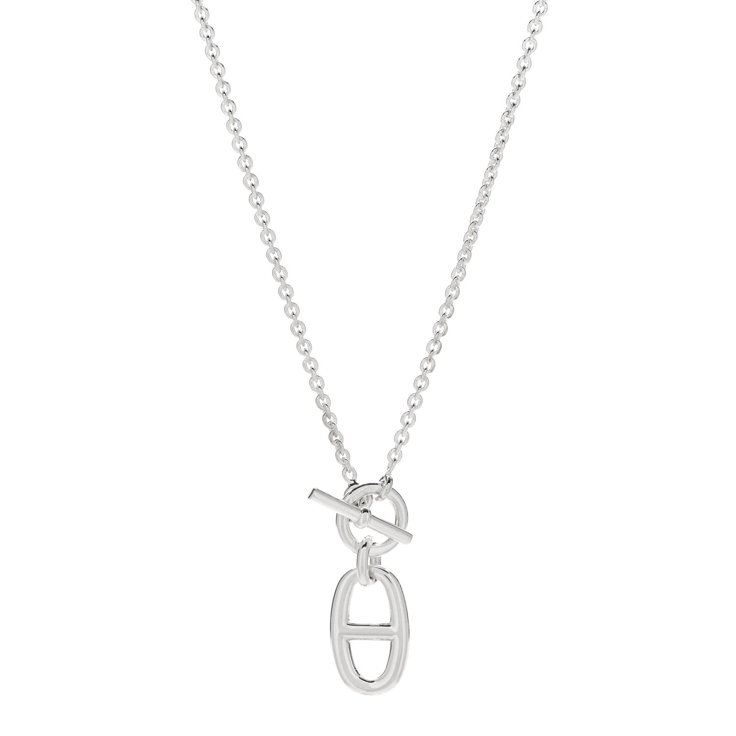 Hermes Sterling Silver Amulette Chaine d'Ancre Necklace 1 of 6