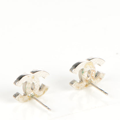 Chanel Crystal Timeless CC Earrings Silver 3 of 6