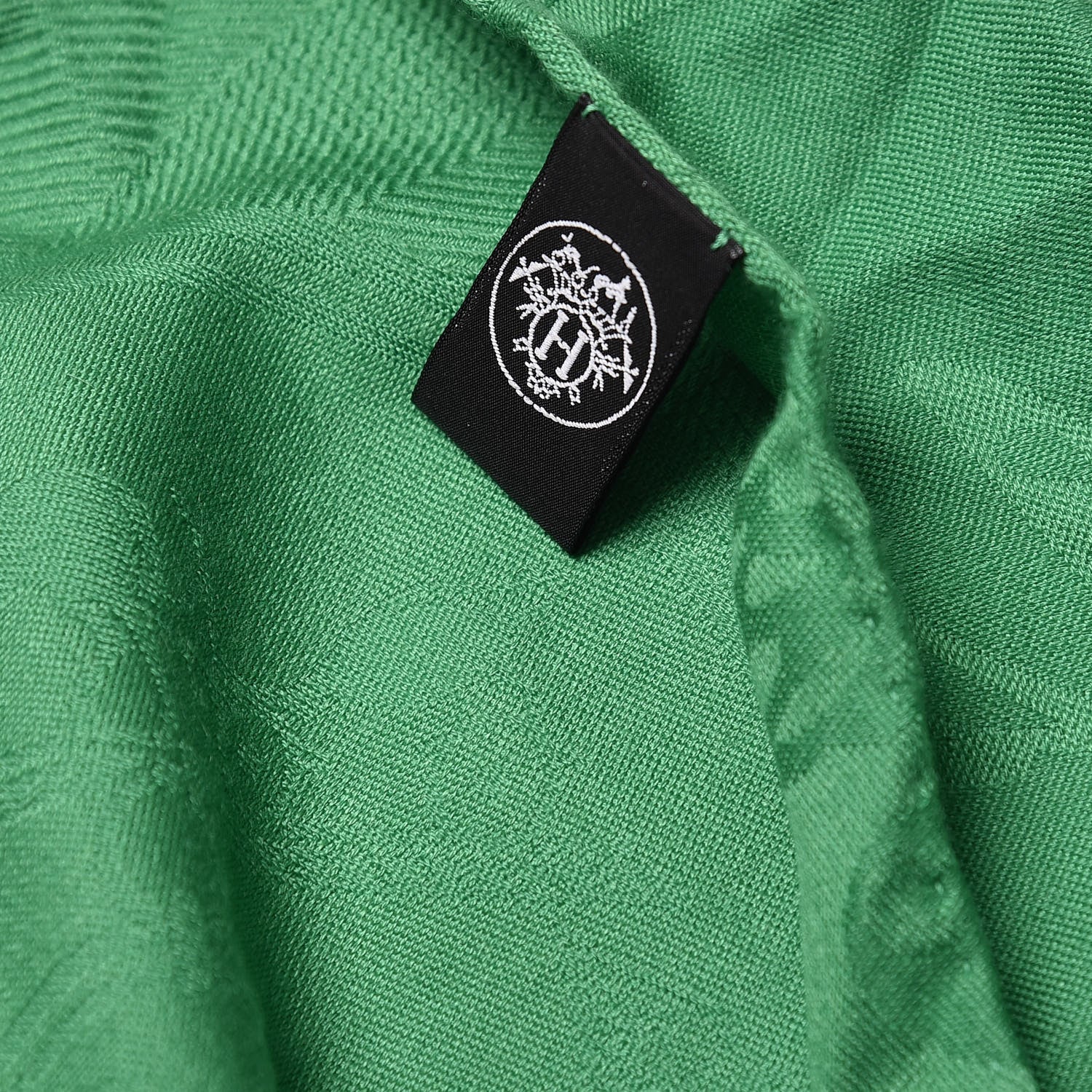 Hermes Cashmere Silk New Libris Stole Vert Herbe 4 of 5
