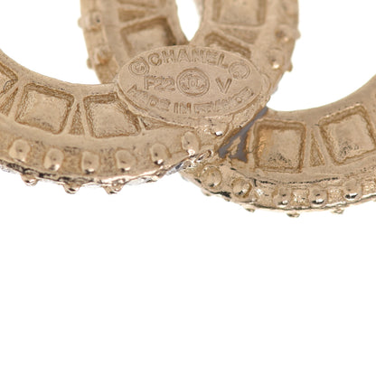 Chanel Crystal Timeless CC Earrings Light Gold 4 of 5