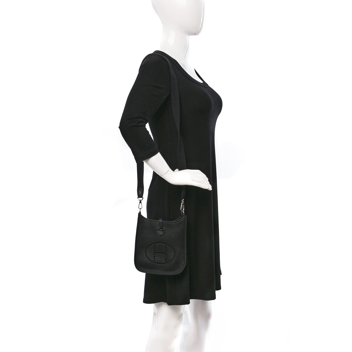 Hermes Taurillon Clemence Evelyne TPM Black 2 of 8
