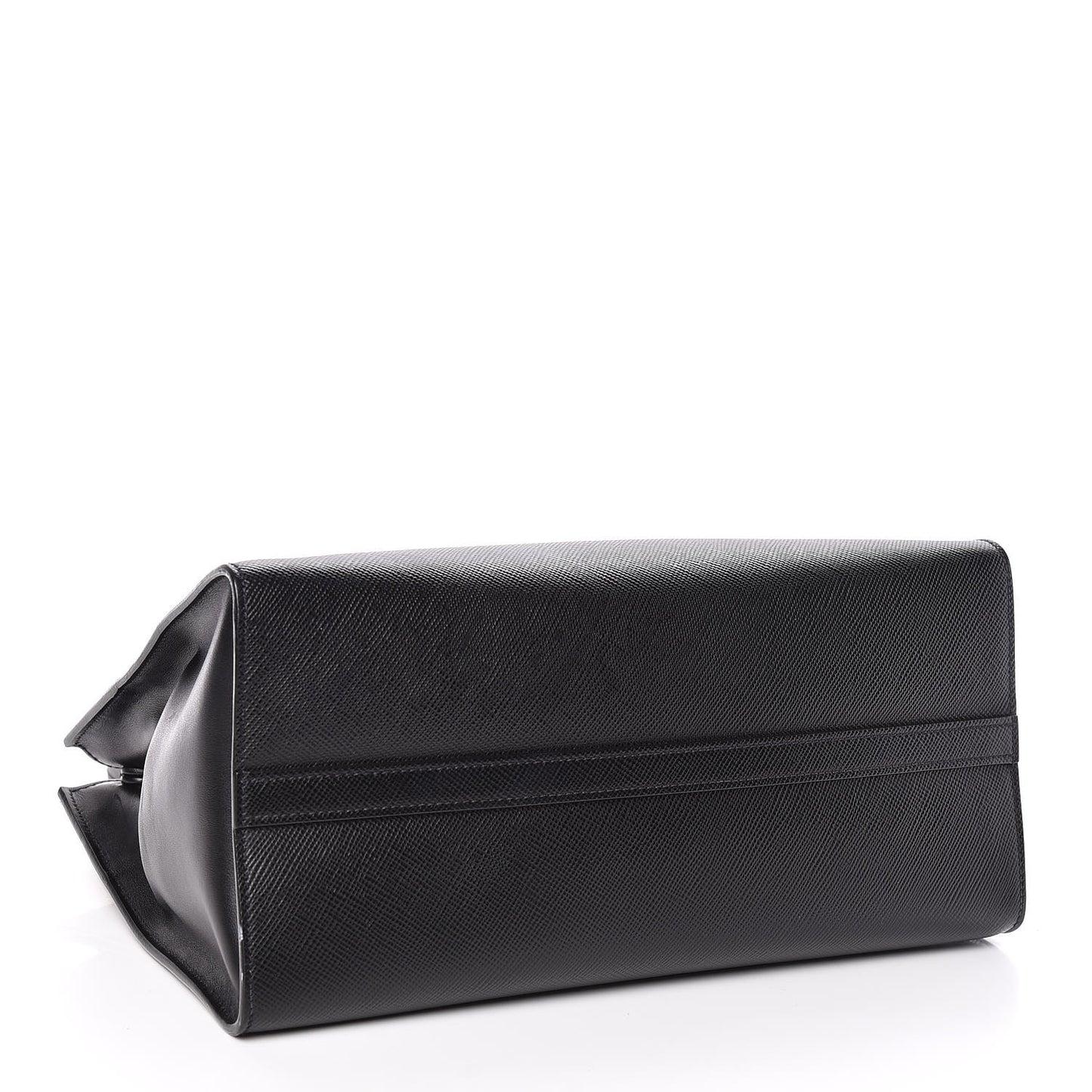 Saffiano Cuir Calfskin Large Monochrome Top Handle Tote Black