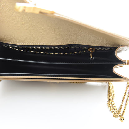 Saint Laurent Grain De Poudre Monogram Cassandra Clasp Bag Latte 5 of 10