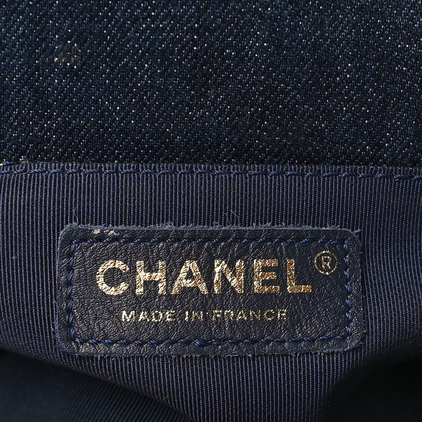 Tweed Denim Medium Boy Flap Navy Blue