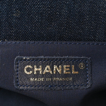 Chanel Tweed Denim Medium Boy Flap Navy Blue 5 of 11