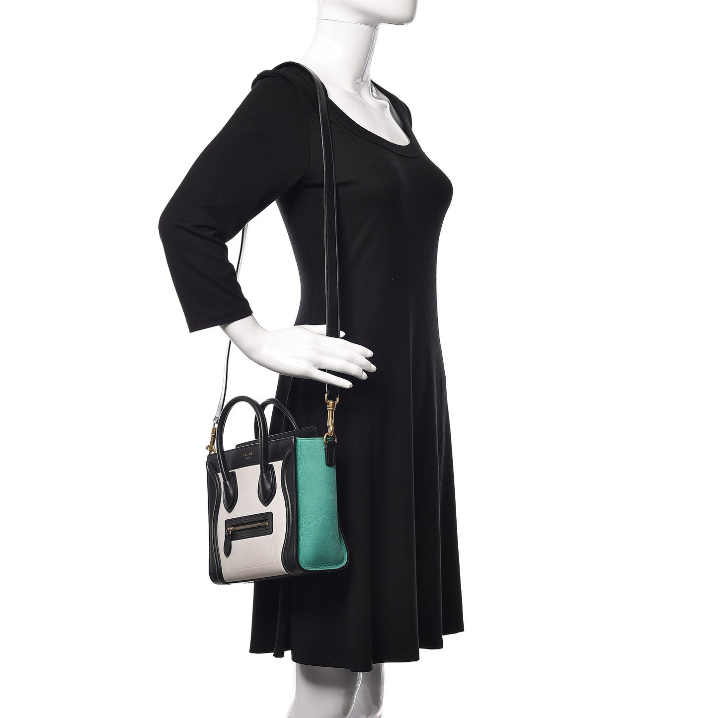 Smooth Calfskin Nubuck Nano Tri-Color Luggage Palm