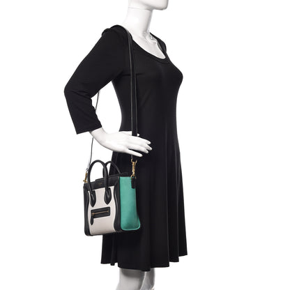 Celine Smooth Calfskin Nubuck Nano Tri-Color Luggage Palm 2 of 16
