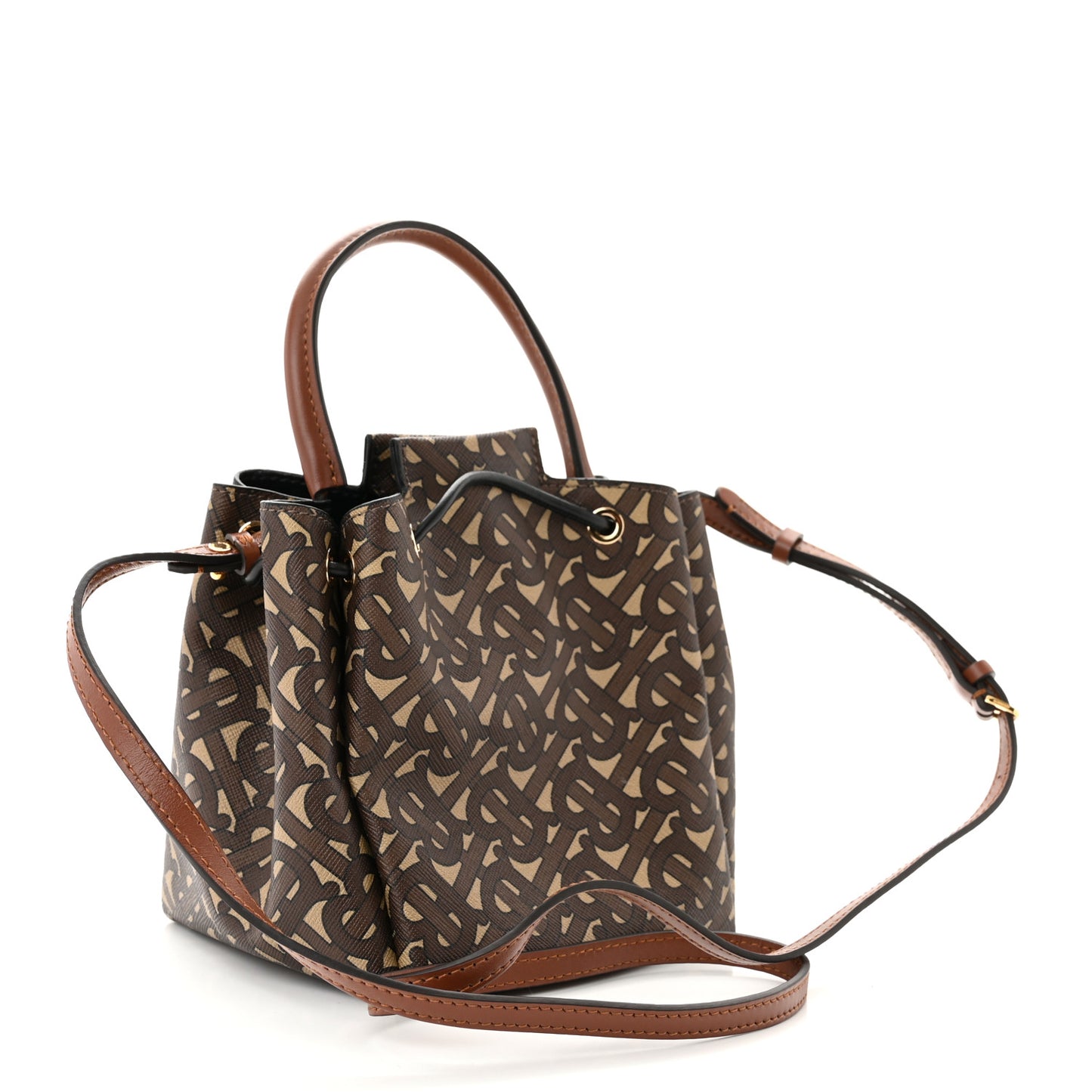 E-canvas Monogram TB Bucket Bag Bridle Brown