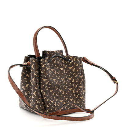 Burberry E-canvas Monogram TB Bucket Bag Bridle Brown 3 of 9