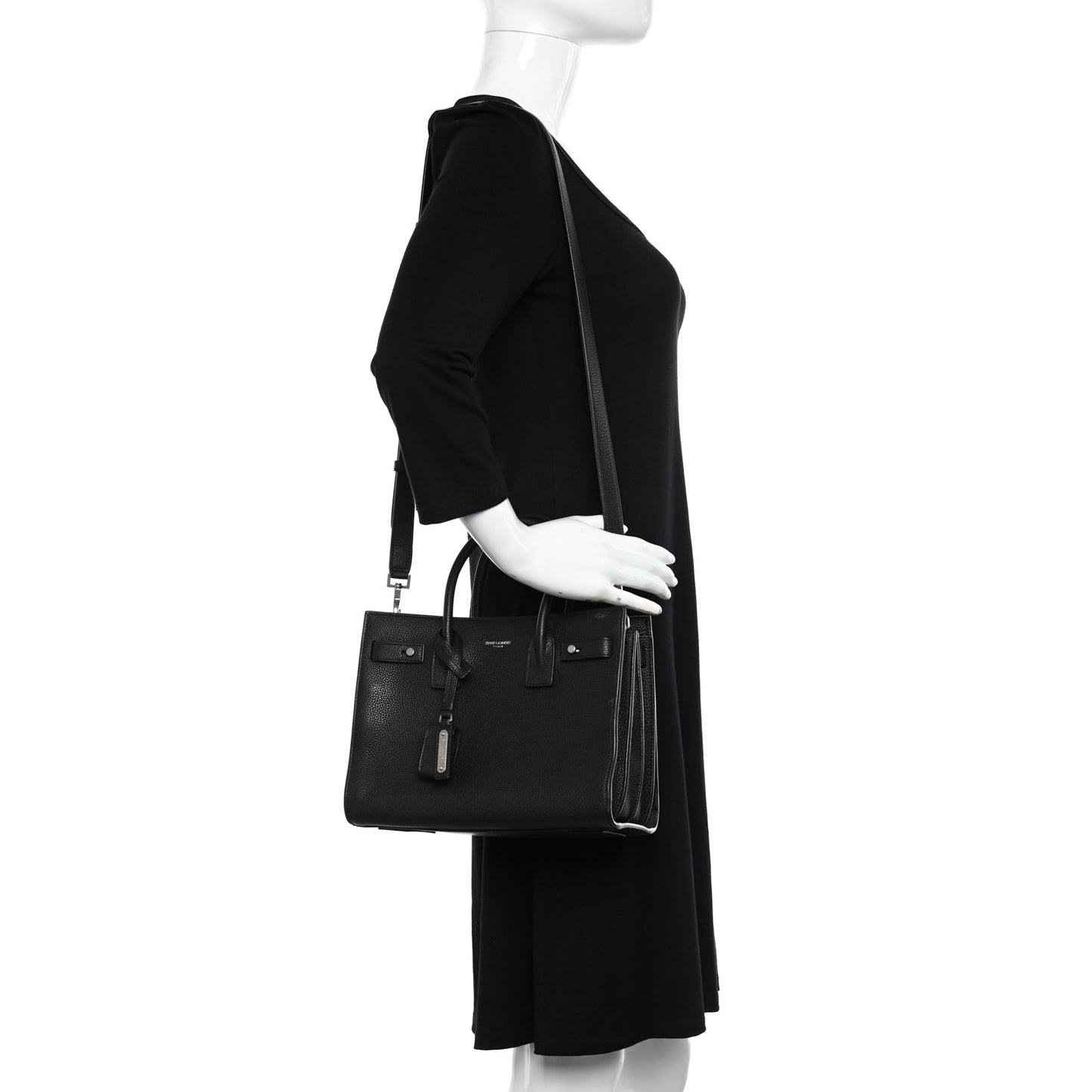 Grained Calfskin Baby Sac De Jour Souple Black