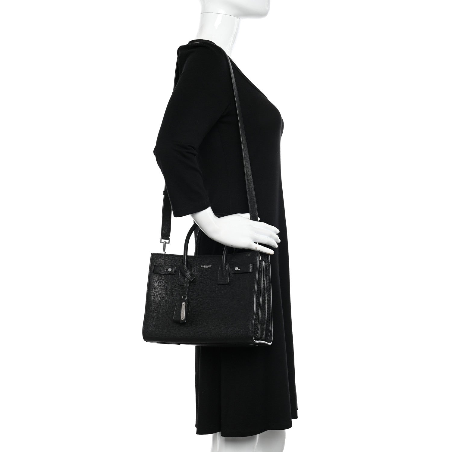 Saint Laurent Grained Calfskin Baby Sac De Jour Souple Black 2 of 18