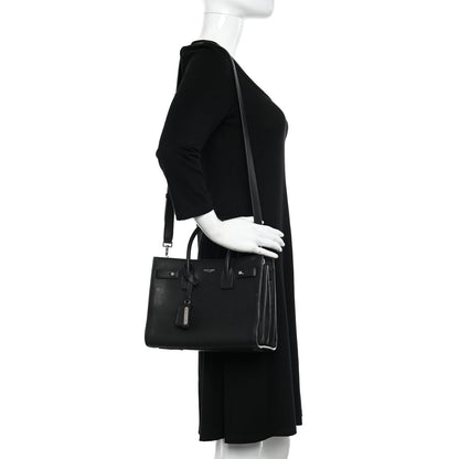 Saint Laurent Grained Calfskin Baby Sac De Jour Souple Black 2 of 18
