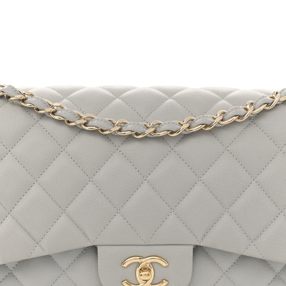 Chanel Caviar Quilted Jumbo Double Flap Grey 8 of 12
