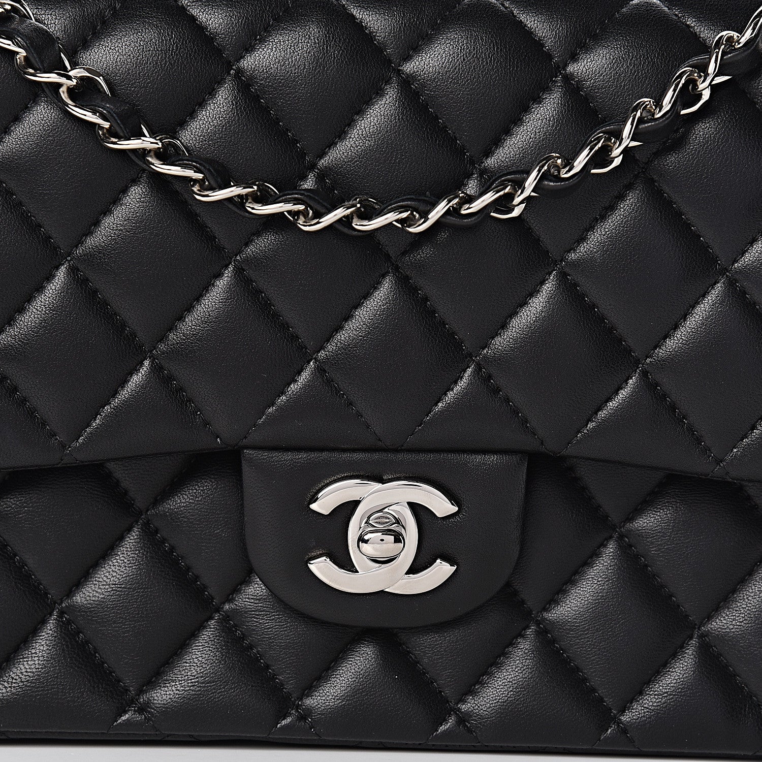 Chanel Lambskin Quilted Medium Double Flap Black 14 of 14