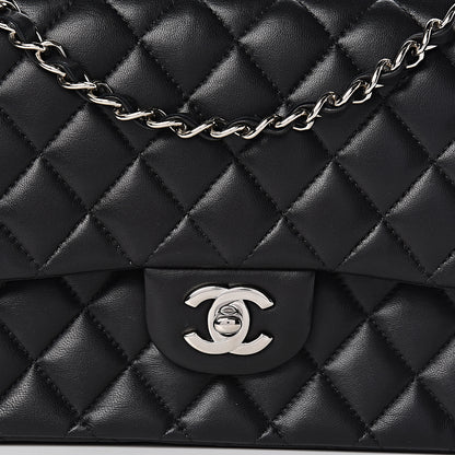 Chanel Lambskin Quilted Medium Double Flap Black 14 of 14