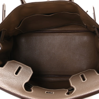 Hermes Taurillon Clemence Birkin 30 Etoupe 5 of 10
