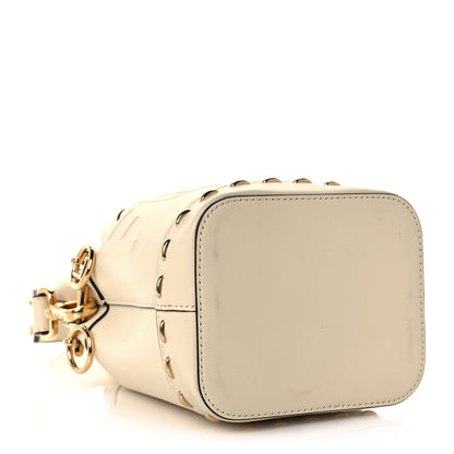 Fendi Vitello King F is Fendi Logo Debossed Metal Stitch Mini Mon Tresor Bucket Bag Pergamena 4 of 14