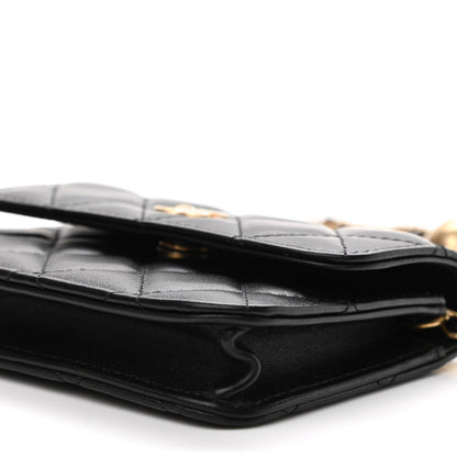 Chanel Lambskin Quilted Pearl Crush Flap With Chain Black 11 of 13