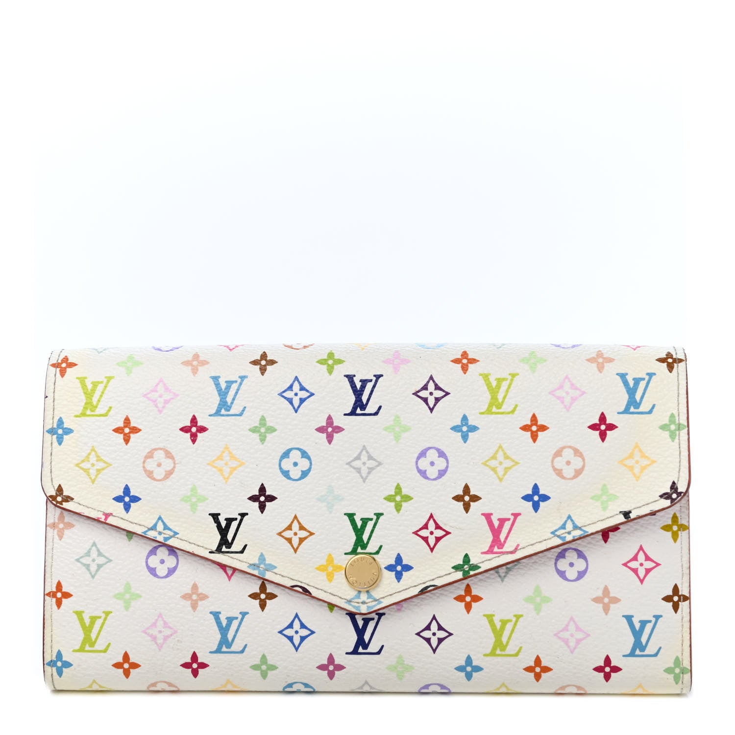 Louis Vuitton Monogram Multicolor Sarah Wallet NM White Litchi 1 of 4