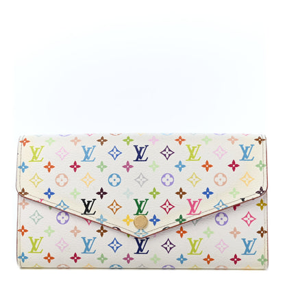 Louis Vuitton Monogram Multicolor Sarah Wallet NM White Litchi 1 of 4