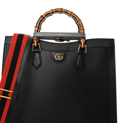 Gucci Wonka Grain Calfskin Large Diana Tote Bag Black 7 of 9