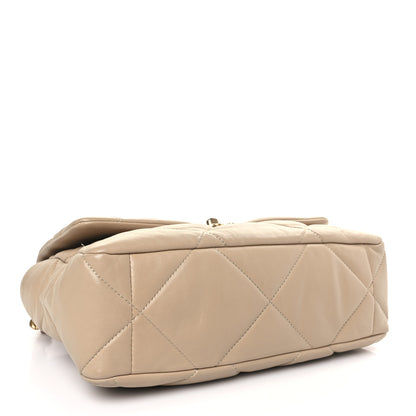 Chanel Lambskin Quilted Large Chanel 19 Flap Dark Beige 3 of 9