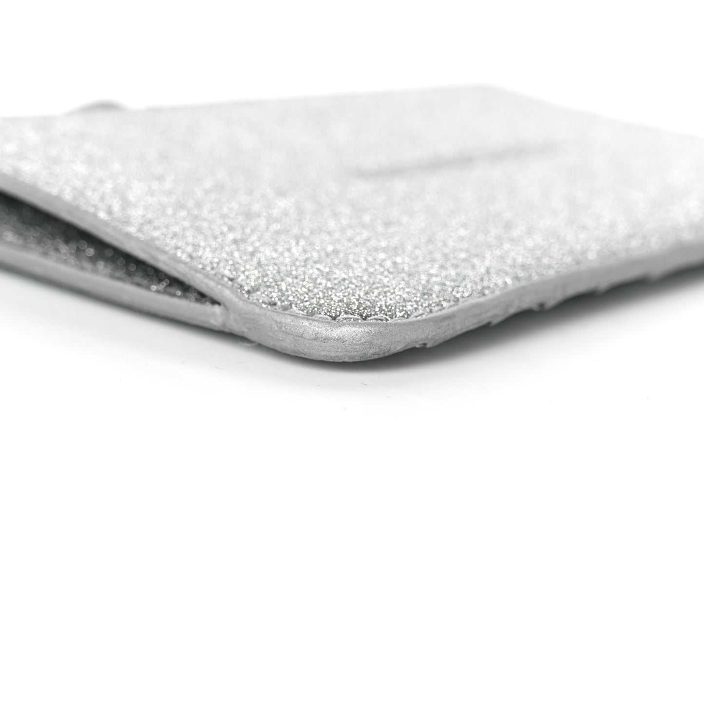 Sparkling Fabric Logo Large Cash Long Coin Card Holder Silver