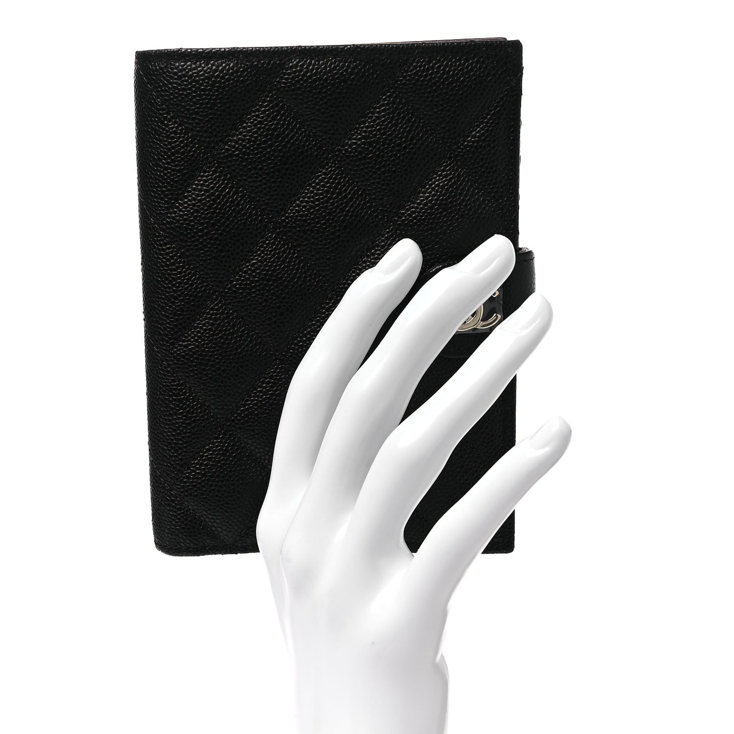 Caviar Quilted Passport Holder Black