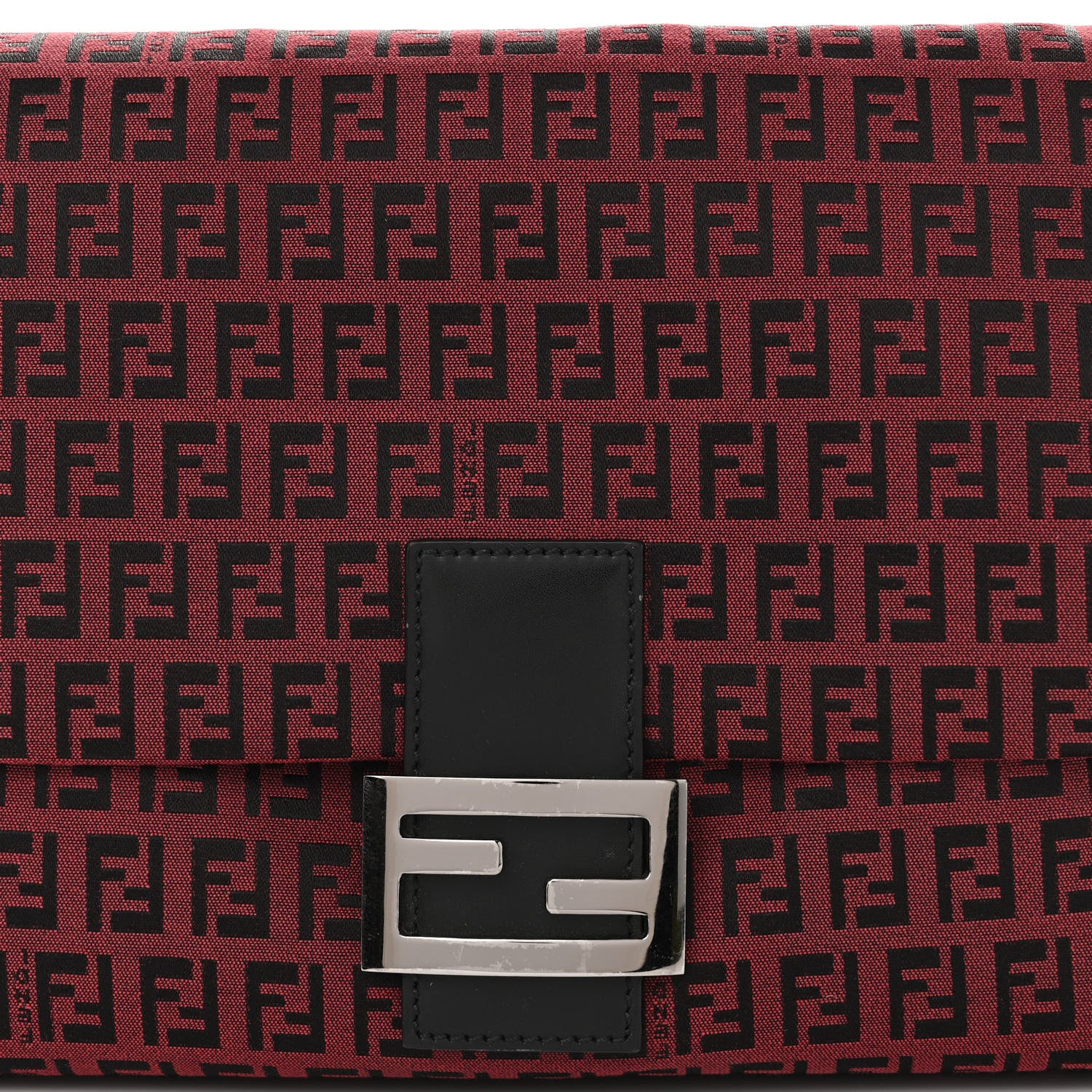Fendi Zucchino Mama Baguette Red Black 7 of 9