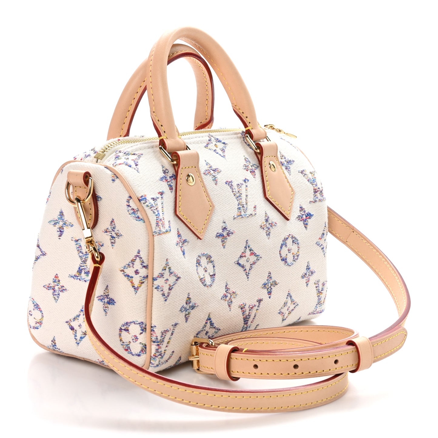 Monogram Jacquard Fabric Speedy Bandouliere 20 Multicolor Beige