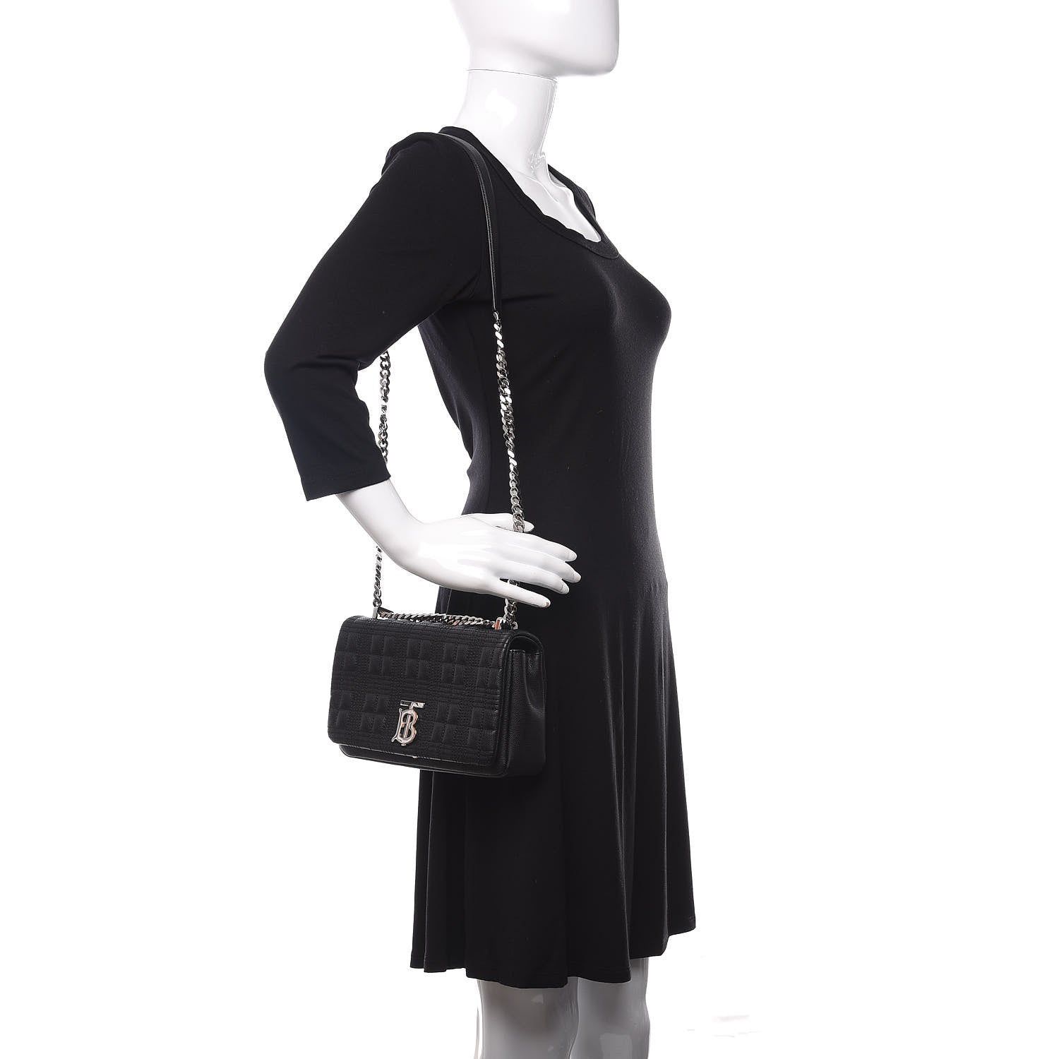 Burberry Grainy Calfskin Quilted Lola Bag Black 2 of 10