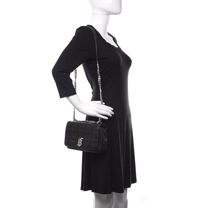 Burberry Grainy Calfskin Quilted Lola Bag Black 2 of 10