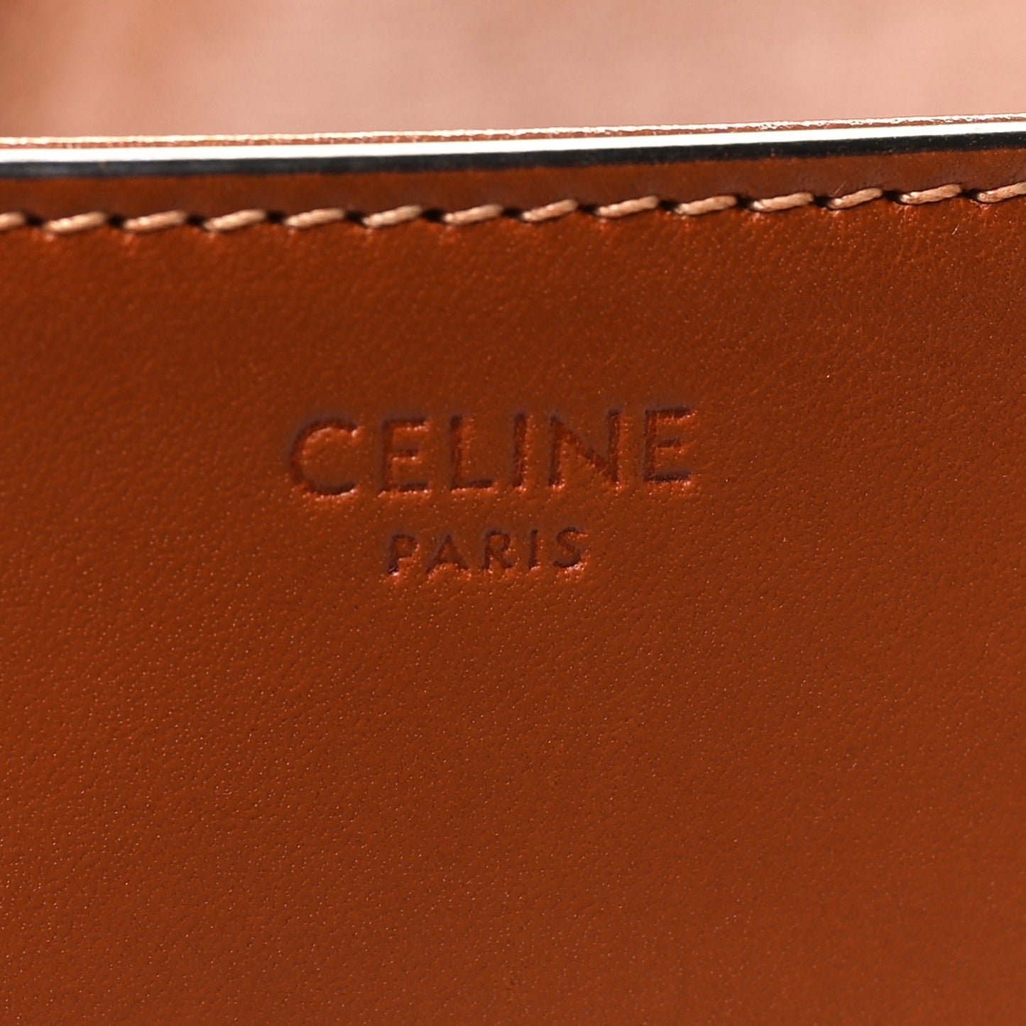 Natural Calfskin Triomphe Shoulder Bag Tan