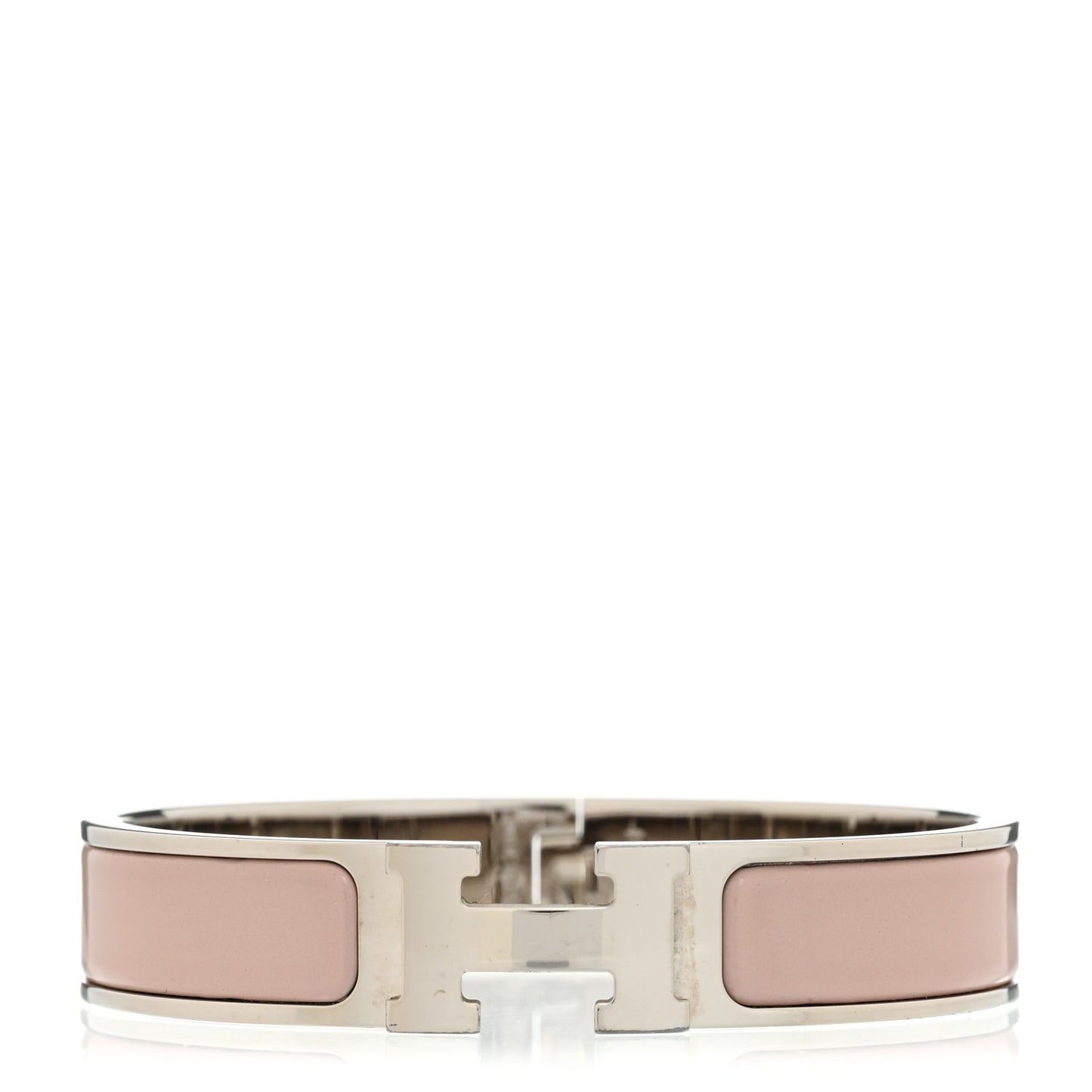 Enamel Narrow Clic Clac H Bracelet PM Rose Poudre