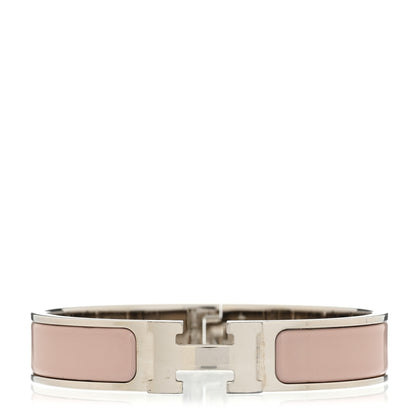 Hermes Enamel Narrow Clic Clac H Bracelet PM Rose Poudre 1 of 4