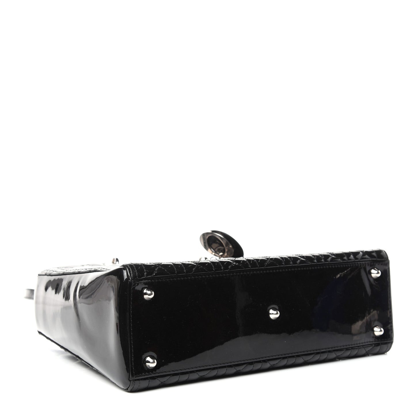 Patent Cannage Large Lady Dior Black