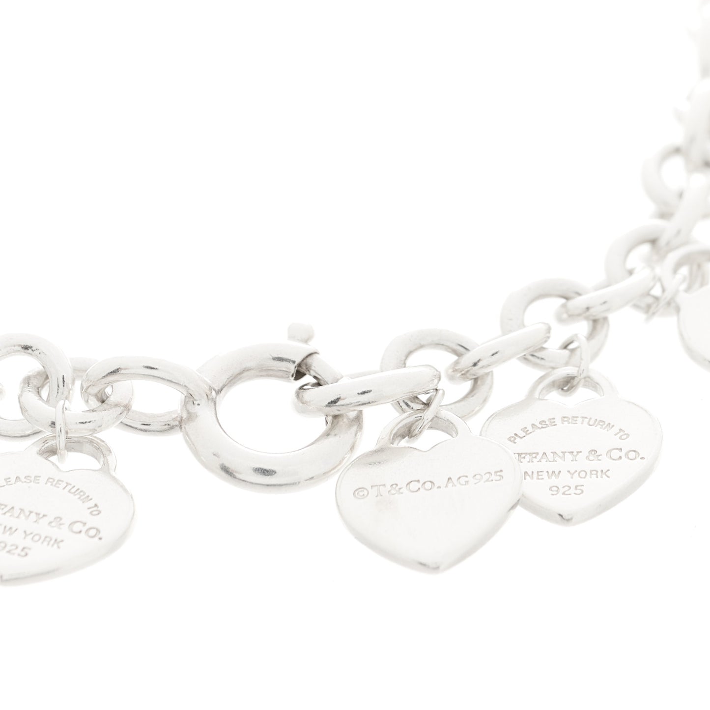 Sterling Silver Mini Return to Tiffany Multi Heart Tag Charm Bracelet