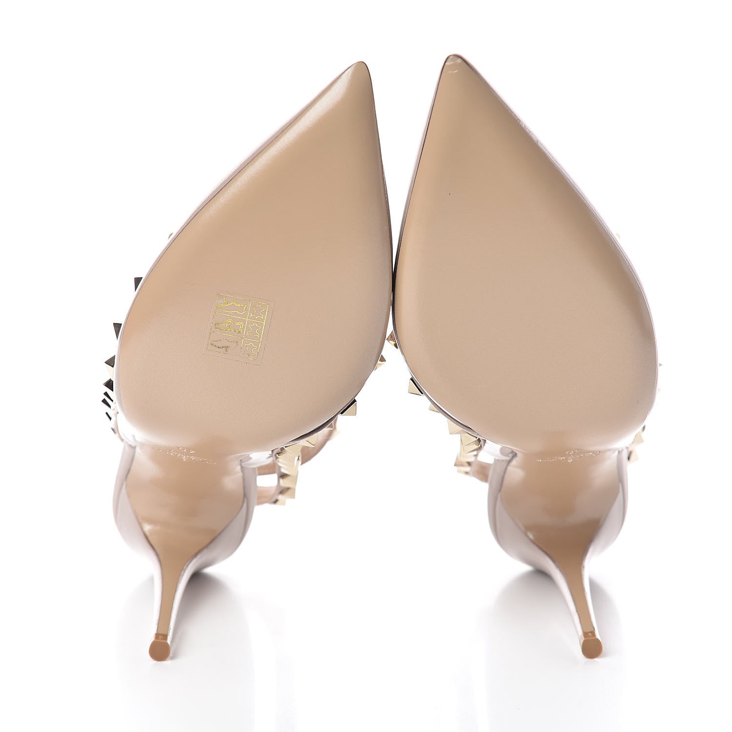 Valentino Garavani Patent Rockstud Ankle Strap Pumps 40 Poudre 7 of 8