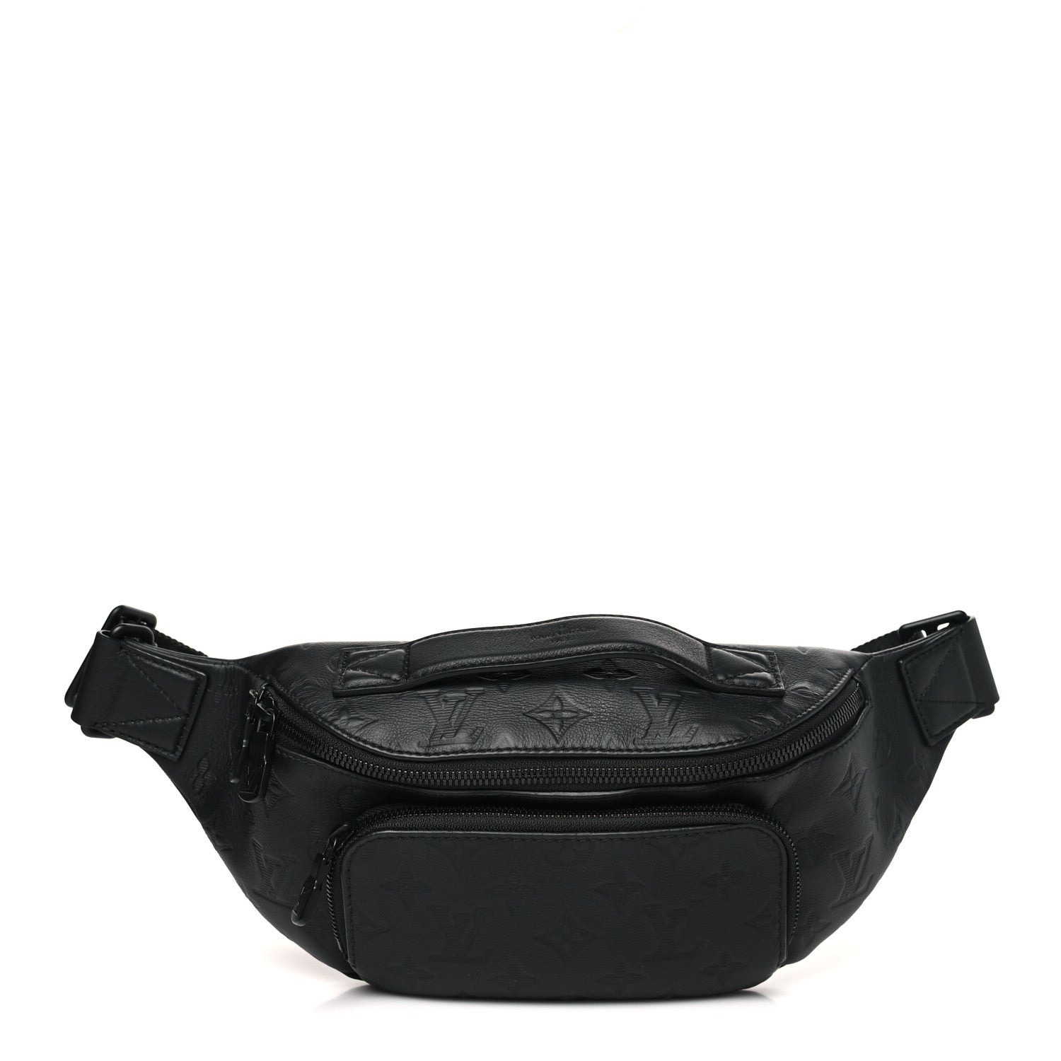 Louis Vuitton Calfskin Monogram Shadow Rush Bumbag Black 1 of 9