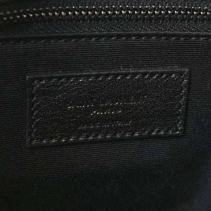 Saint Laurent Nubuck Crocodile Embossed Monogram Medium Niki Chain Satchel Black 6 of 10