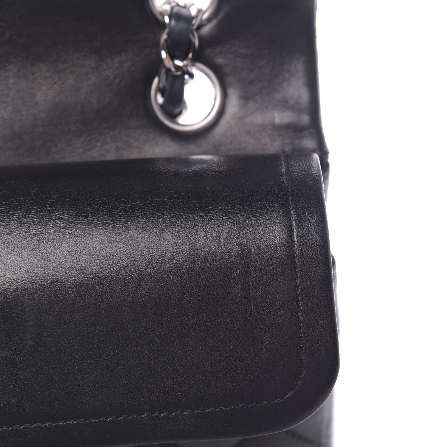 Chanel Lambskin Quilted Medium Double Flap Black 12 of 17