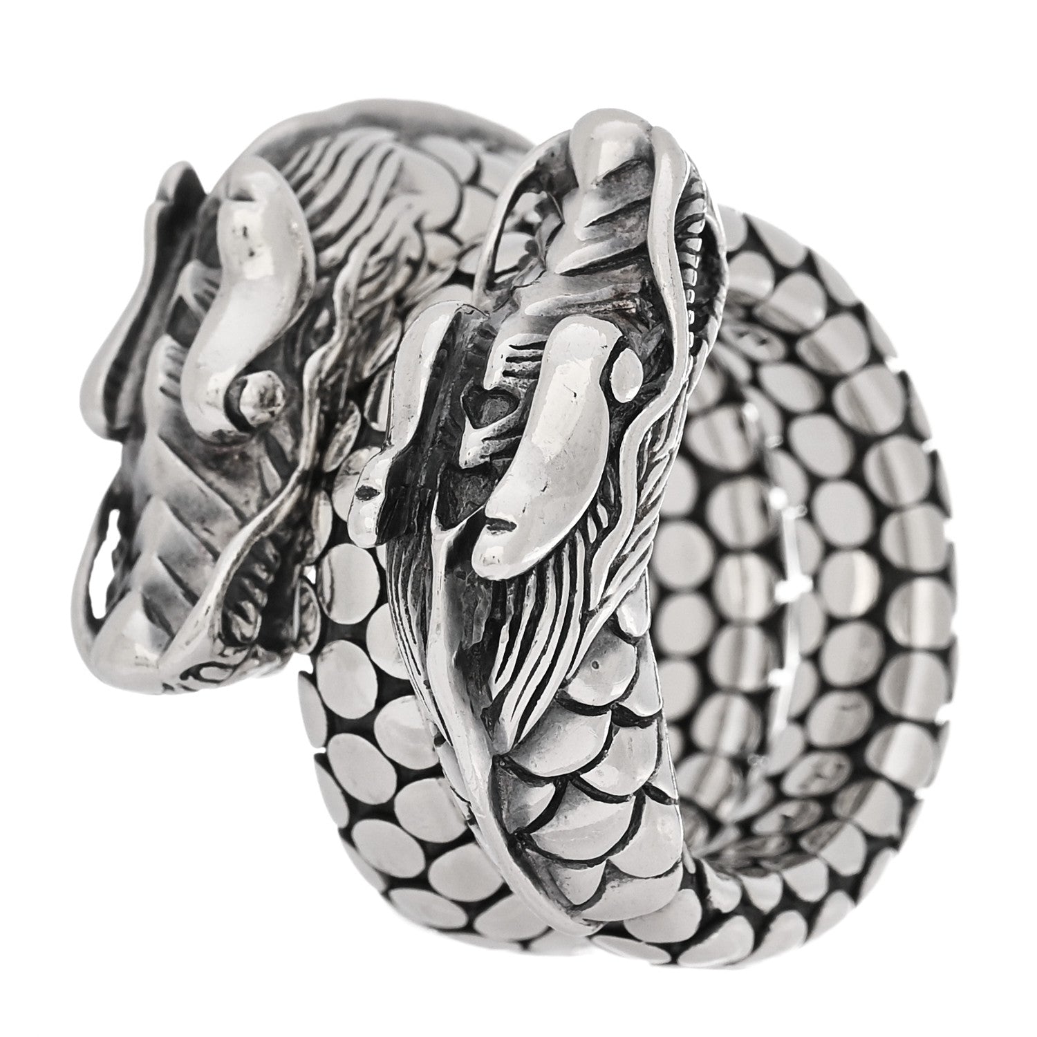 John Hardy Sterling Silver Legends Naga Dragon Coil Ring 52 6 1 of 5